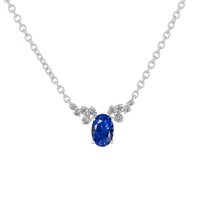 Collana Gazzola Gioielli Donna in Oro bianco Zaffiro 0.62 Ct GI-2018-16-1-Z-OV-N-G-SI - GI-2018-16-1-Z-OV-N-G-SI